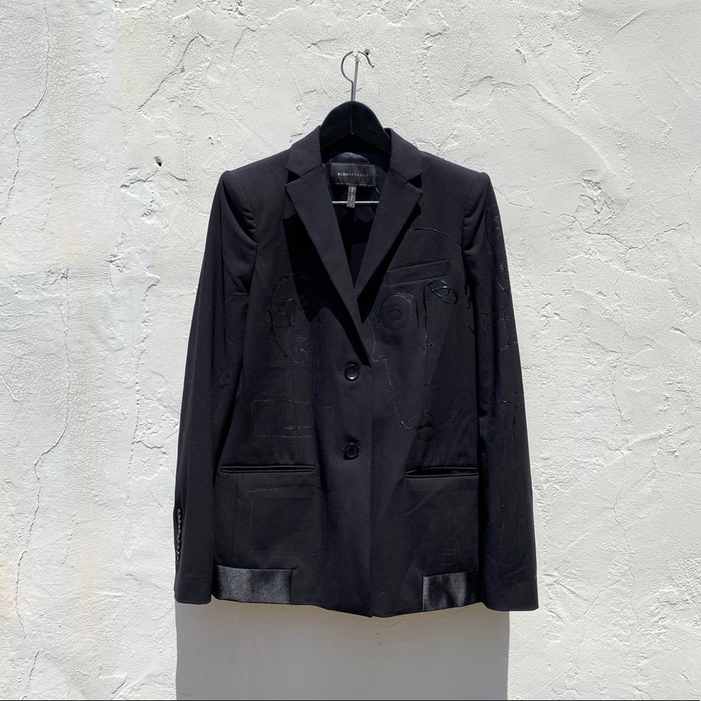 BCBG architecturally structured black blazer